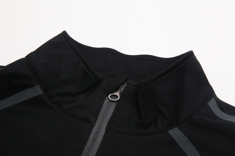 Men’s woven bicycle long sleeve seamless tape zipper jacket.