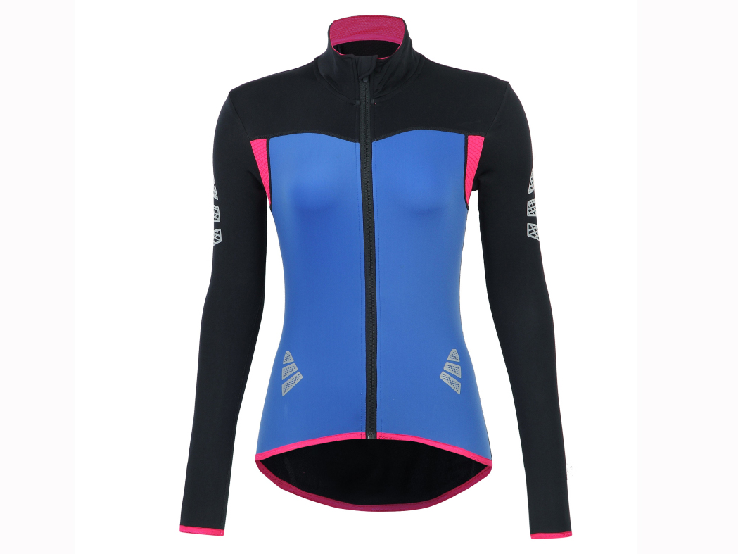 Women’s knitted bicycle long sleeve zipper jacket.
