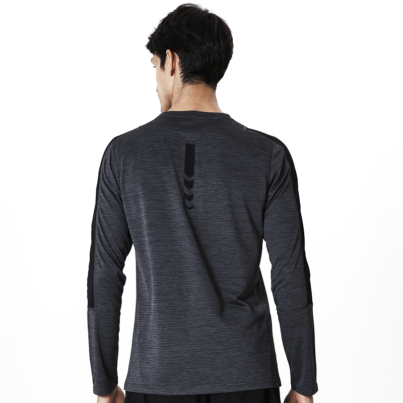 Men’s knitted Running Grey Melange Round Neck  Long sleeve T shirt 