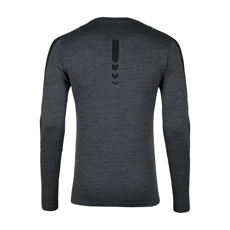 Men’s knitted Running Grey Melange Round Neck  Long sleeve T shirt 