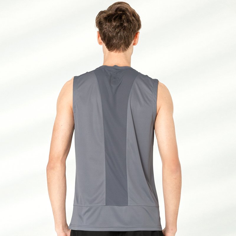 Mens knitted Non sleeve flat lock tank  