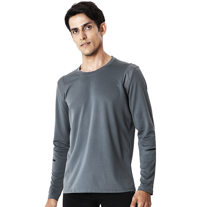 Men’s knitted Running  Round Neck  Long sleeve T shirt 